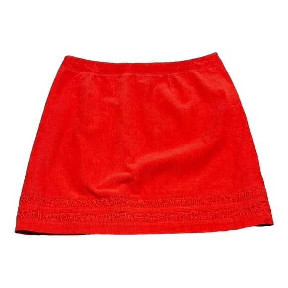 Boden Corduroy Mini Skirt Coral Casual Chic Ribbed Retro Pull-On Seasonal 10R - Picture 3 of 8